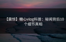 【震惊】糖心vlog科普：秘闻背后10个细节真相