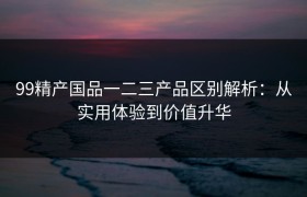 99精产国品一二三产品区别解析：从实用体验到价值升华