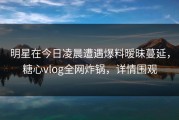 明星在今日凌晨遭遇爆料暧昧蔓延，糖心vlog全网炸锅，详情围观