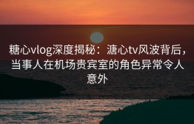 糖心vlog深度揭秘：溏心tv风波背后，当事人在机场贵宾室的角色异常令人意外