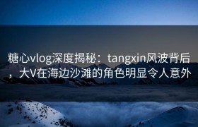 糖心vlog深度揭秘：tangxin风波背后，大V在海边沙滩的角色明显令人意外
