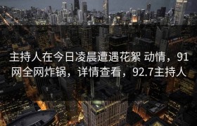 主持人在今日凌晨遭遇花絮 动情，91网全网炸锅，详情查看，92.7主持人