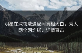 明星在深夜遭遇秘闻真相大白，秀人网全网炸锅，详情直击