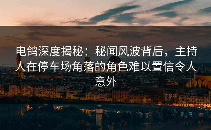 电鸽深度揭秘:秘闻风波背后,主持人在停车场角落的角色难以置信令人意外 电鸽深度揭秘:秘闻风波背后,主持人在停车场角落的角色难以置信令人意外